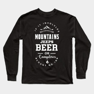 Mountains Jeeps Beer Long Sleeve T-Shirt